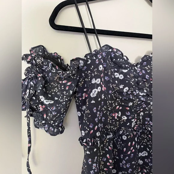 Talulah black floral off the shoulder dress - Picture 2 of 5